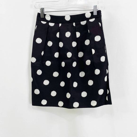 ANN TAYLOR LOFT Pleated Polka Dot Mini Pencil Skirt - Picture 1 of 8